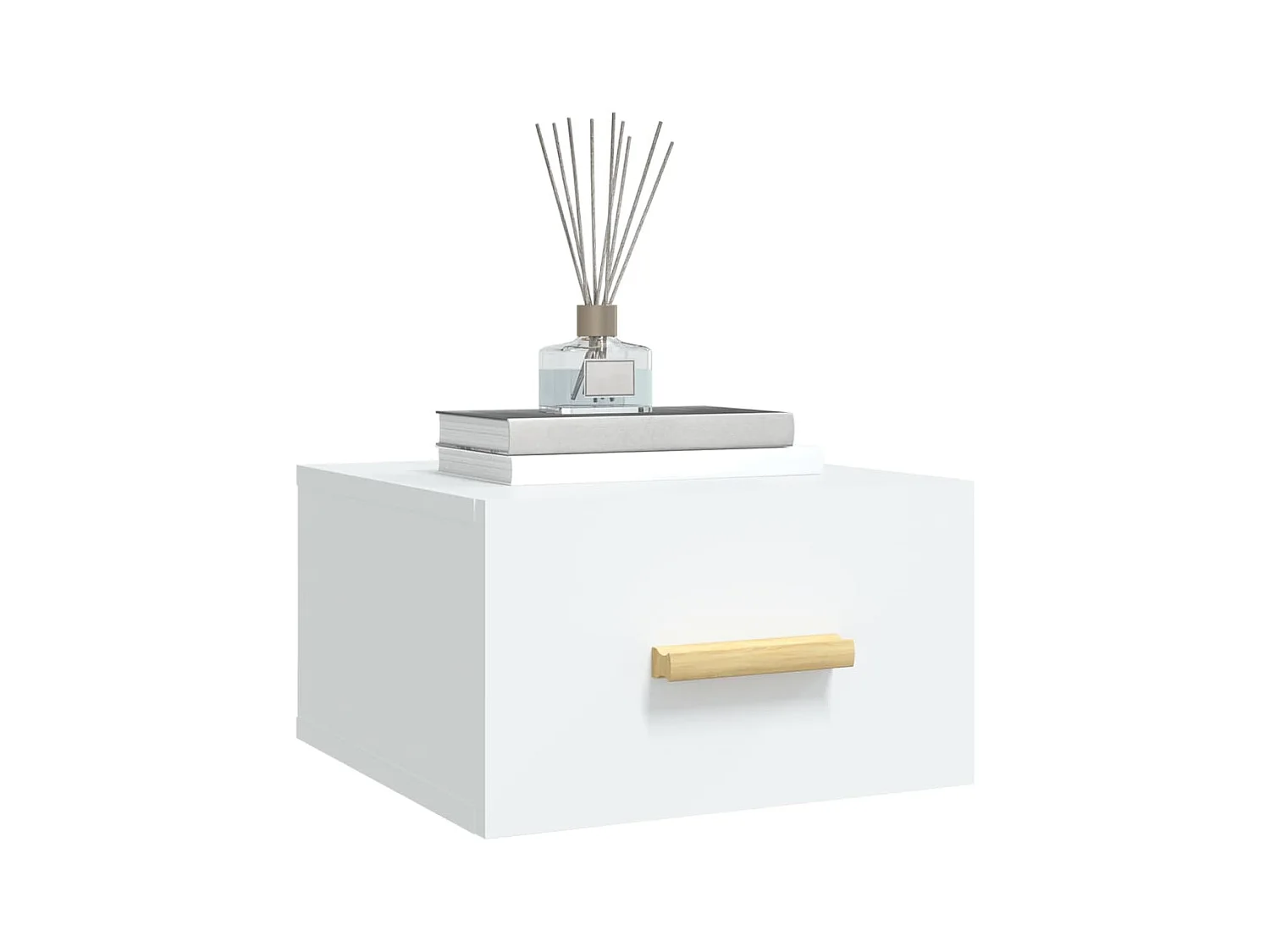 Table de chevet murale blanc 35x35x20 cm