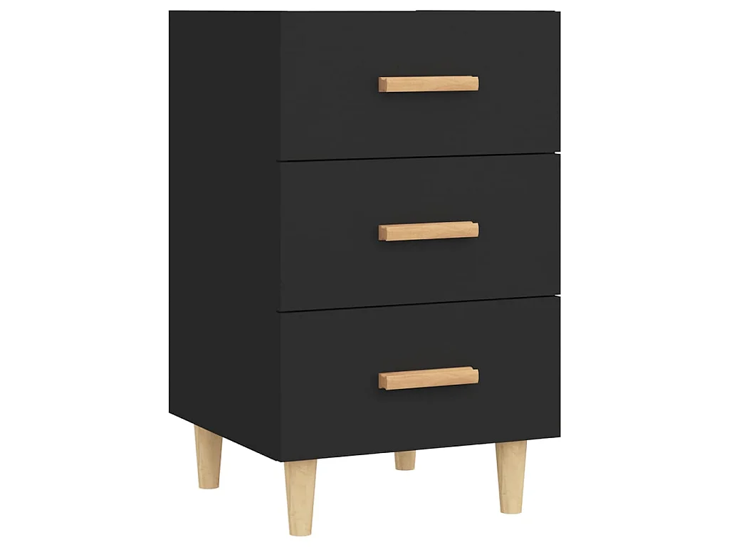 Table de chevet noir 40x40x66 cm bois d'ingénierie