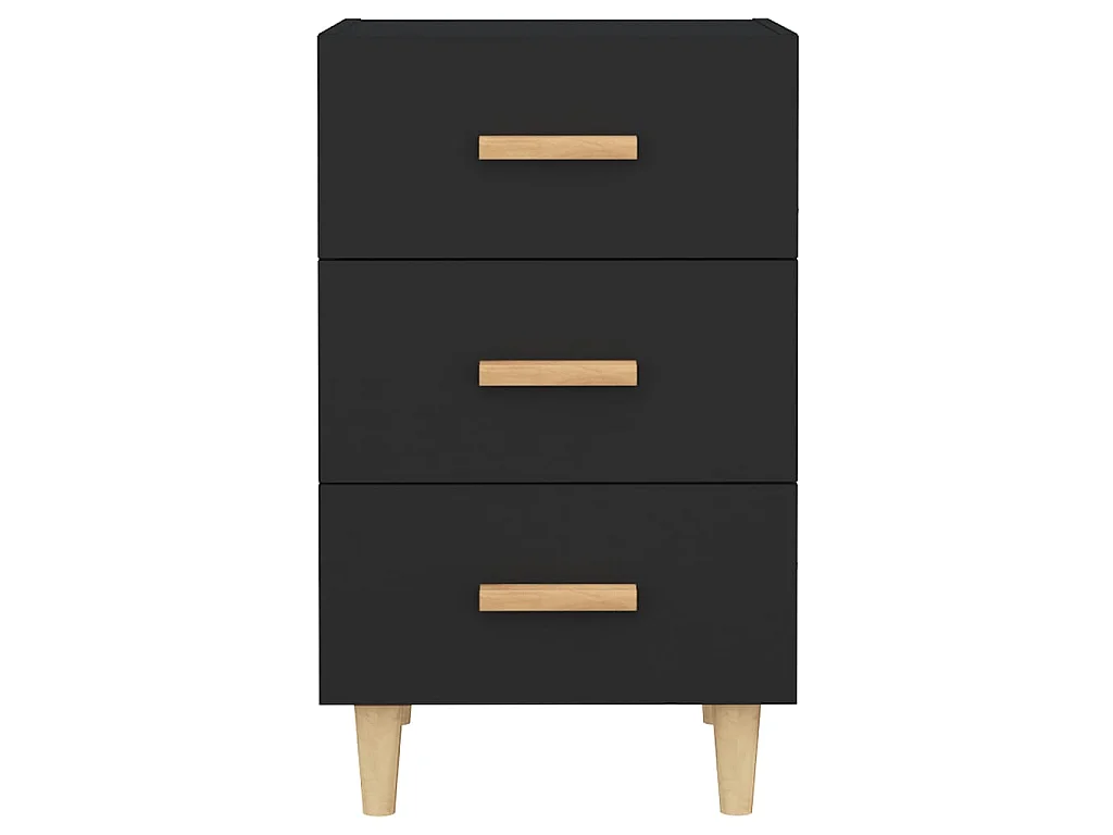 Table de chevet noir 40x40x66 cm bois d'ingénierie