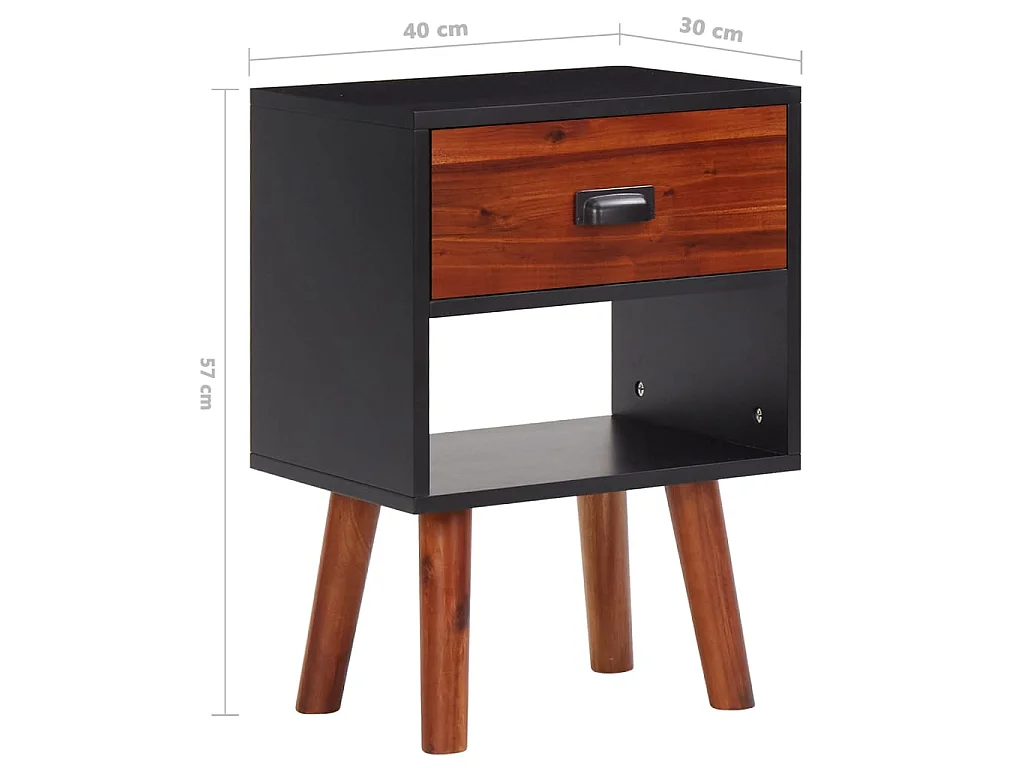 Massief acaciahout Nachtkastjes 2 stuks 40x30x57 cm