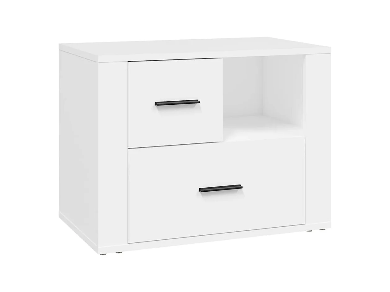 Table de chevet Blanc 60x36x45 cm Bois d'ingénierie