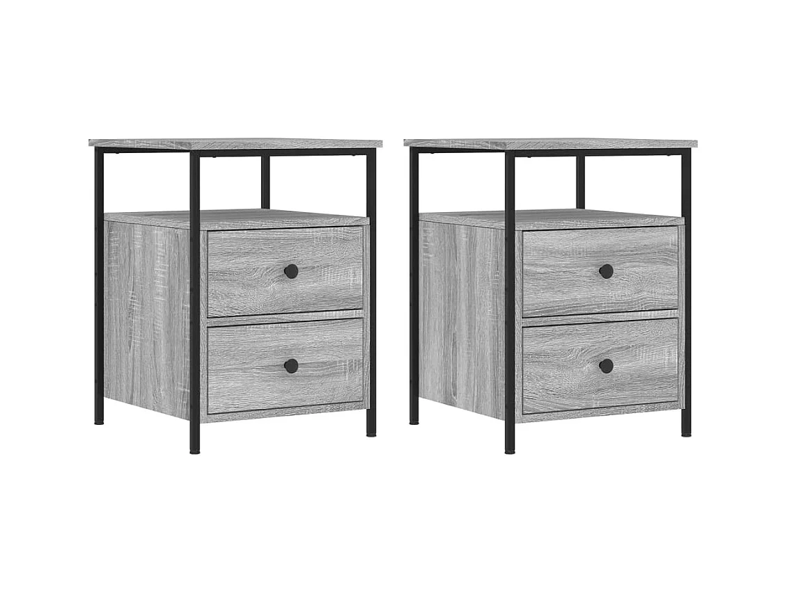Tables de chevet 2 pcs sonoma gris 44x45x60cm bois d'ingénierie