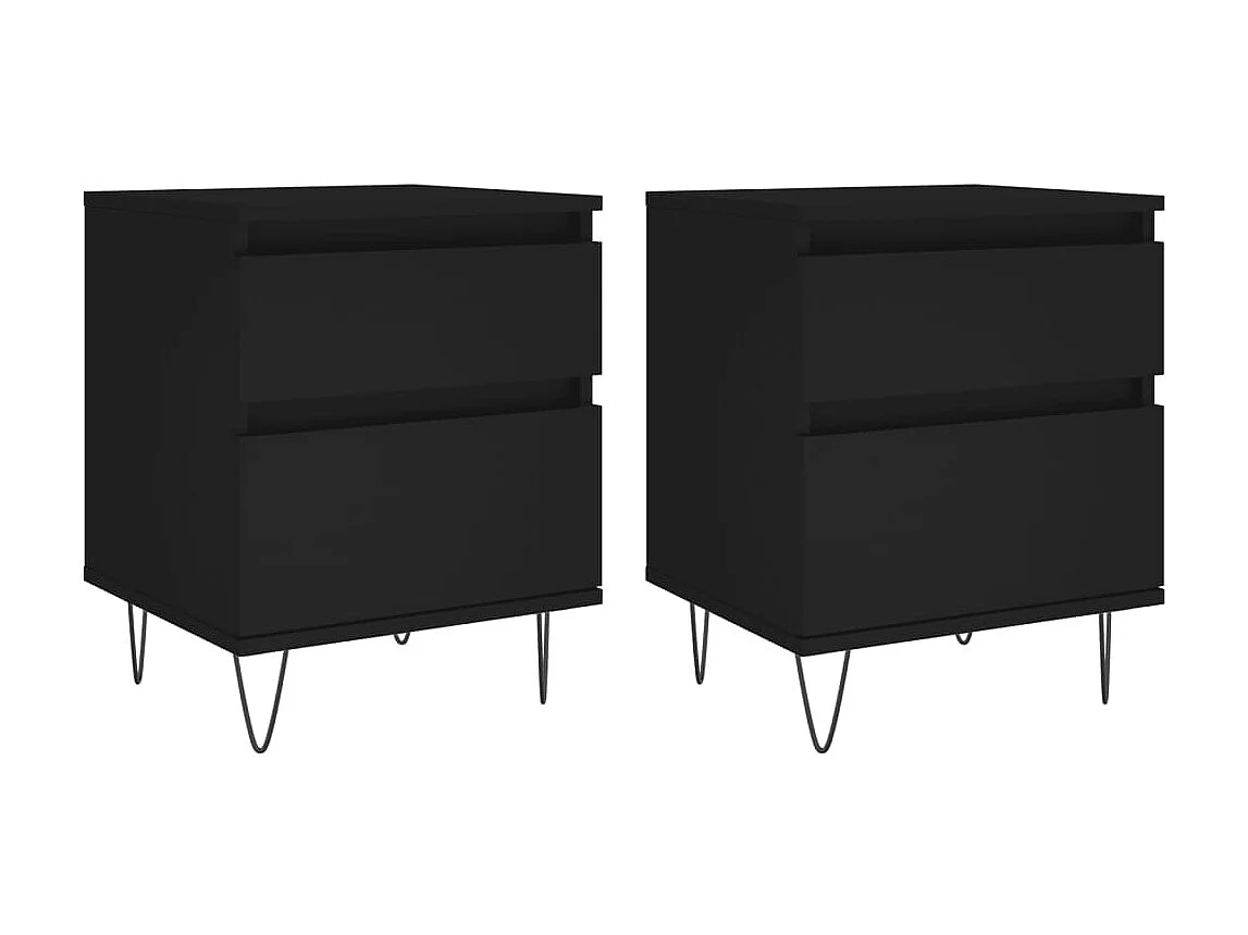 Tables de chevet 2 pcs noir 40x35x50 cm bois d’ingénierie