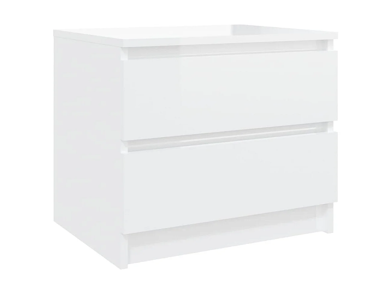 Tables de chevet 2 pcs Blanc brillant 50x39x43,5 cm Aggloméré