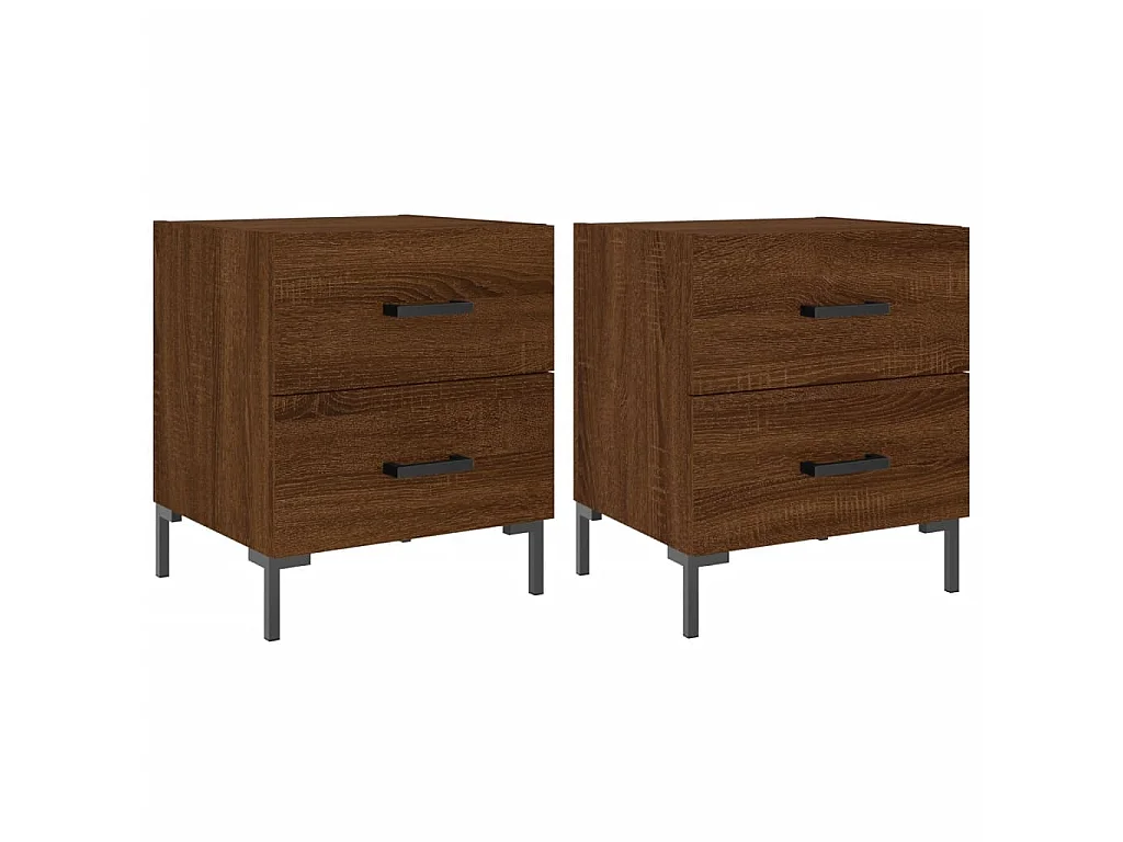 Tables de chevet 2 pcs chêne marron 40x35x47,5 cm