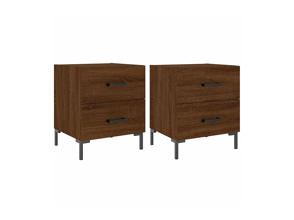 Comodini 2 pz rovere marrone 40x35x47,5 cm