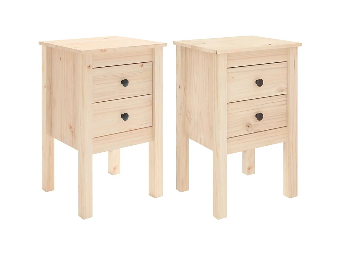 Comodini 2 pezzi 40x35x61,5 cm Legno di pino massiccio