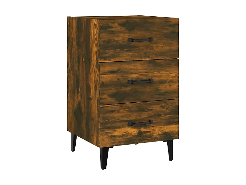 Table de chevet chêne fumé 40x40x66 cm bois d'ingénierie