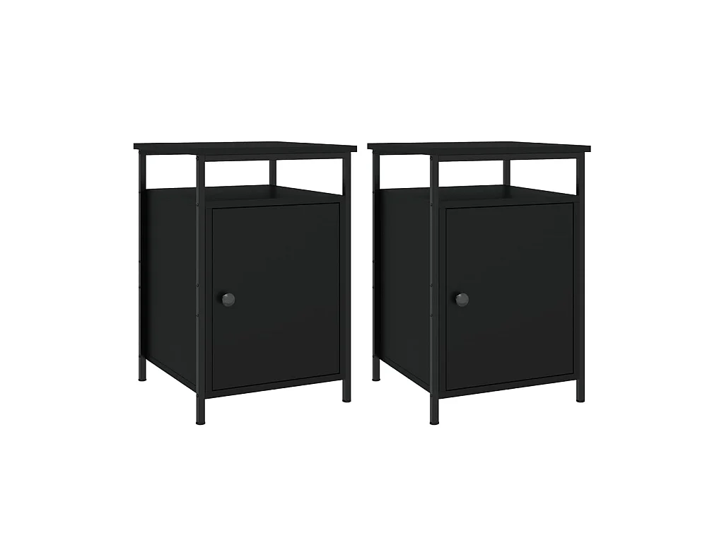 Tables de chevet 2 pcs noir 40x42x60 cm bois d'ingénierie