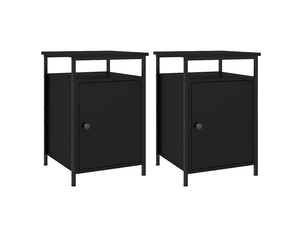 Tables de chevet 2 pcs noir 40x42x60 cm bois d'ingénierie