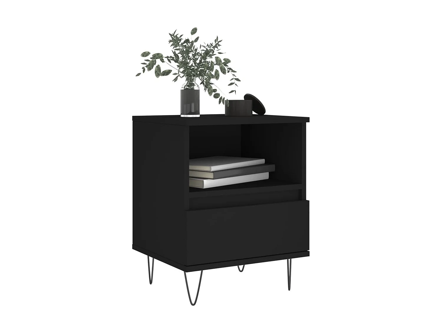 Nachtkastjes 2 stuks zwart 40x35x50 cm parket