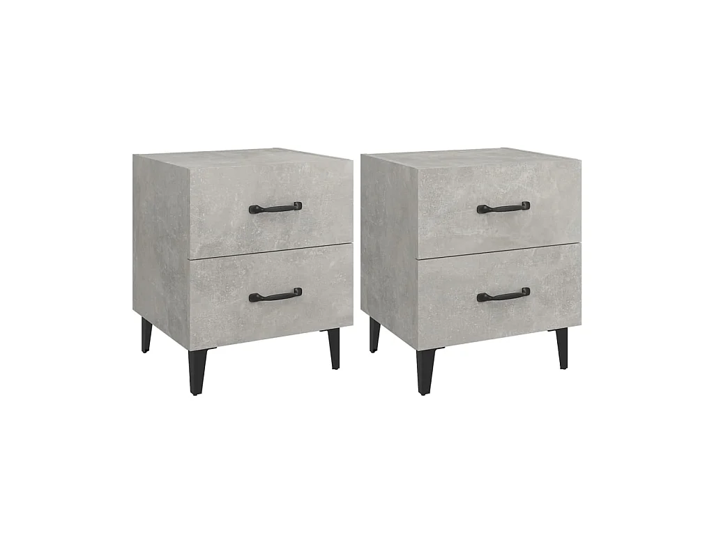 Nachtkastjes 2 stuks Betongrijs 40x35x47,5 cm