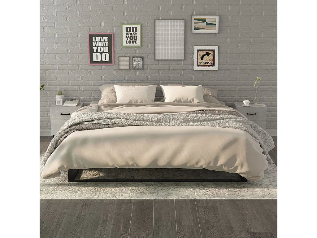 Nachttische 2 Stk. Betongrau 40x35x47,5 cm