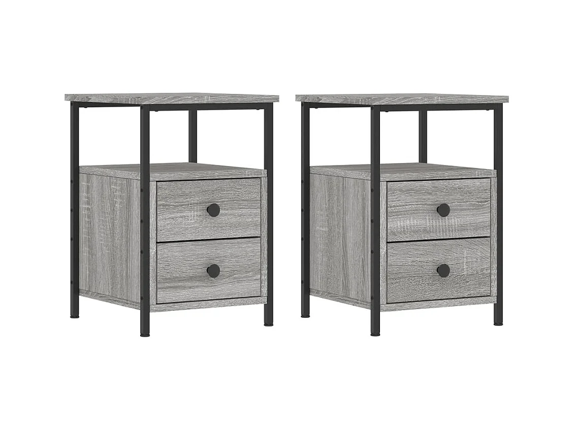 Tables de chevet 2 pcs sonoma gris 34x35,5x50cm bois ingénierie