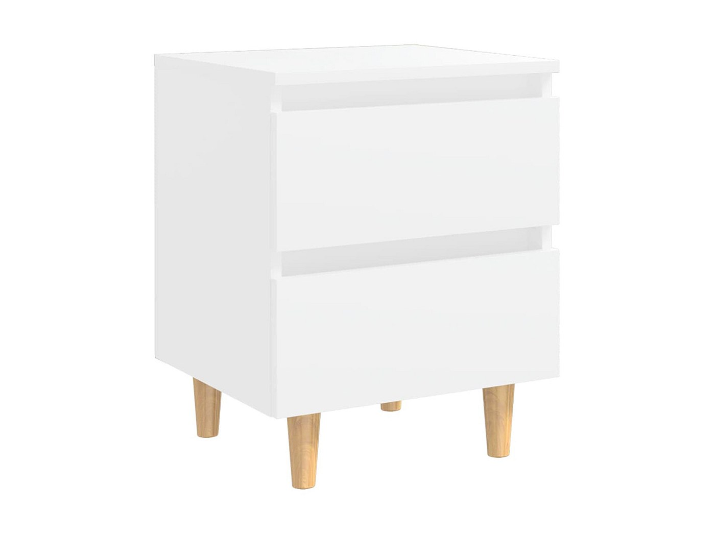 Comodino In Pino Massello Rovere Sonoma VidaXL - 40x35x50 Cm, Con 2 Cassetti, Gambe Robuste, Stile Scandinavo
