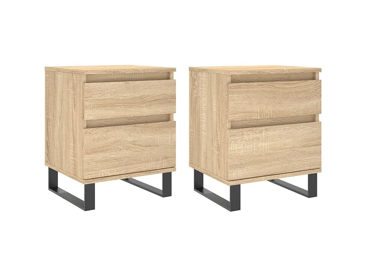 Tables de chevet 2 pcs chêne sonoma 40x35x50 cm bois ingénierie