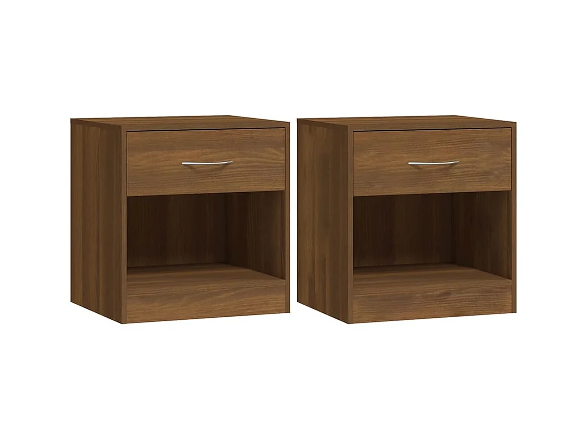 Tables de chevet 2 pcs avec tiroir Chêne marron