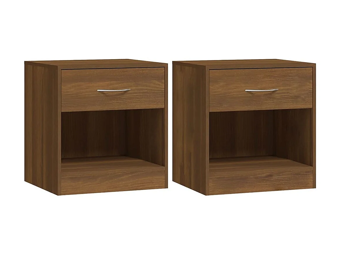 Tables de chevet 2 pcs avec tiroir Chêne marron