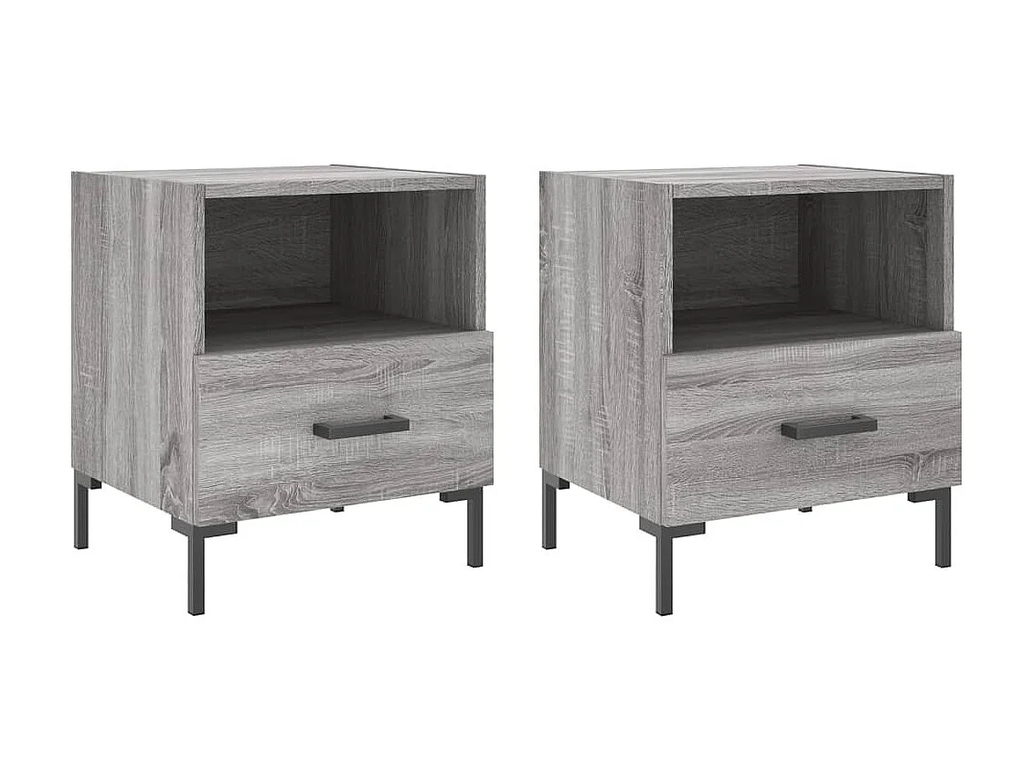 Tables de chevet 2 pcs sonoma gris 40x35x47,5 cm