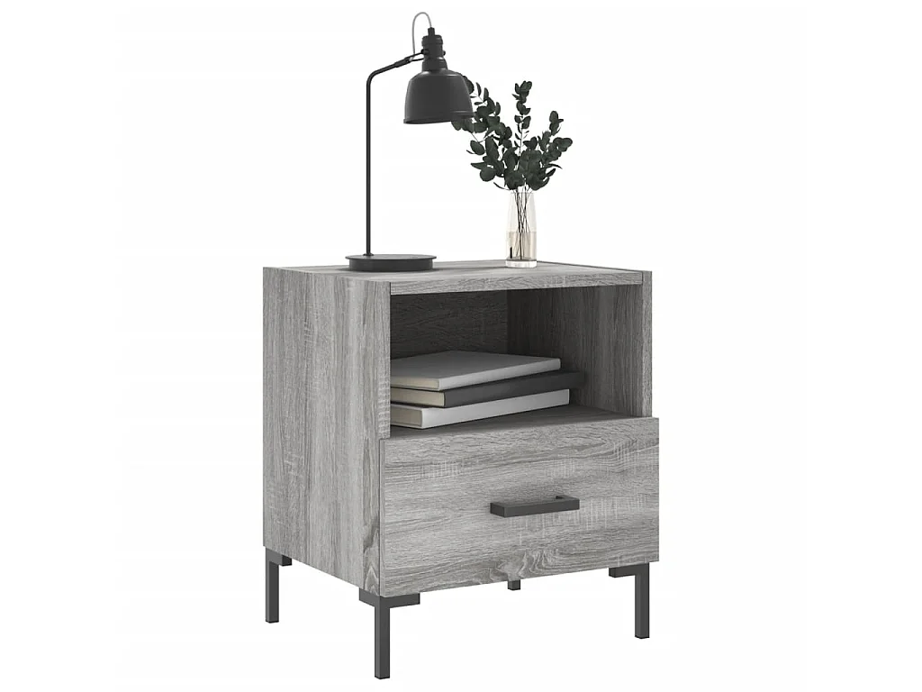 Tables de chevet 2 pcs sonoma gris 40x35x47,5 cm