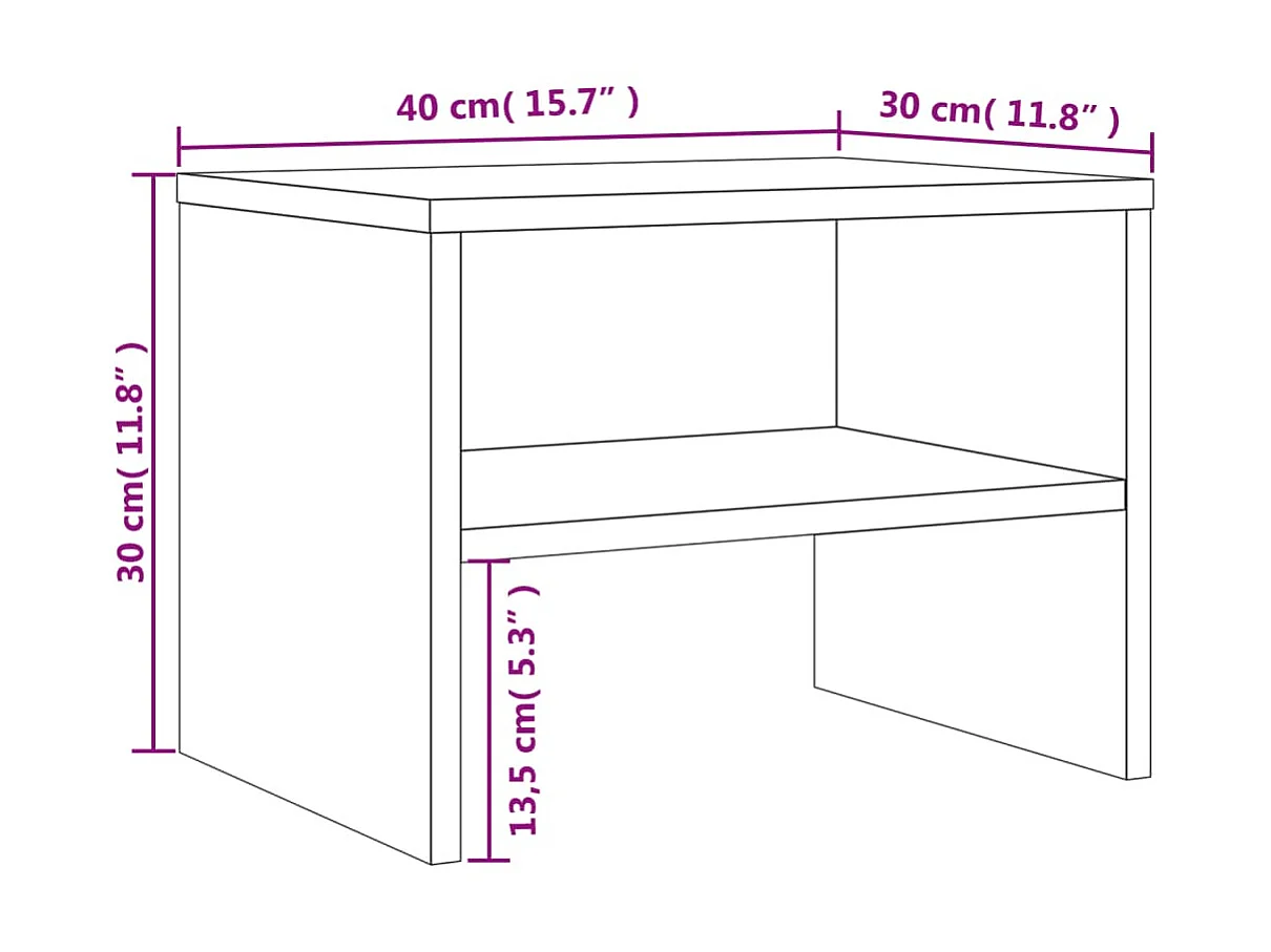 Table de chevet Sonoma gris 40x30x30 cm Bois d'ingénierie
