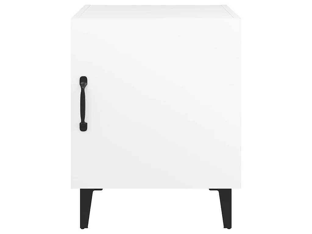 Tables de chevet 2 pcs Blanc Bois d'ingénierie