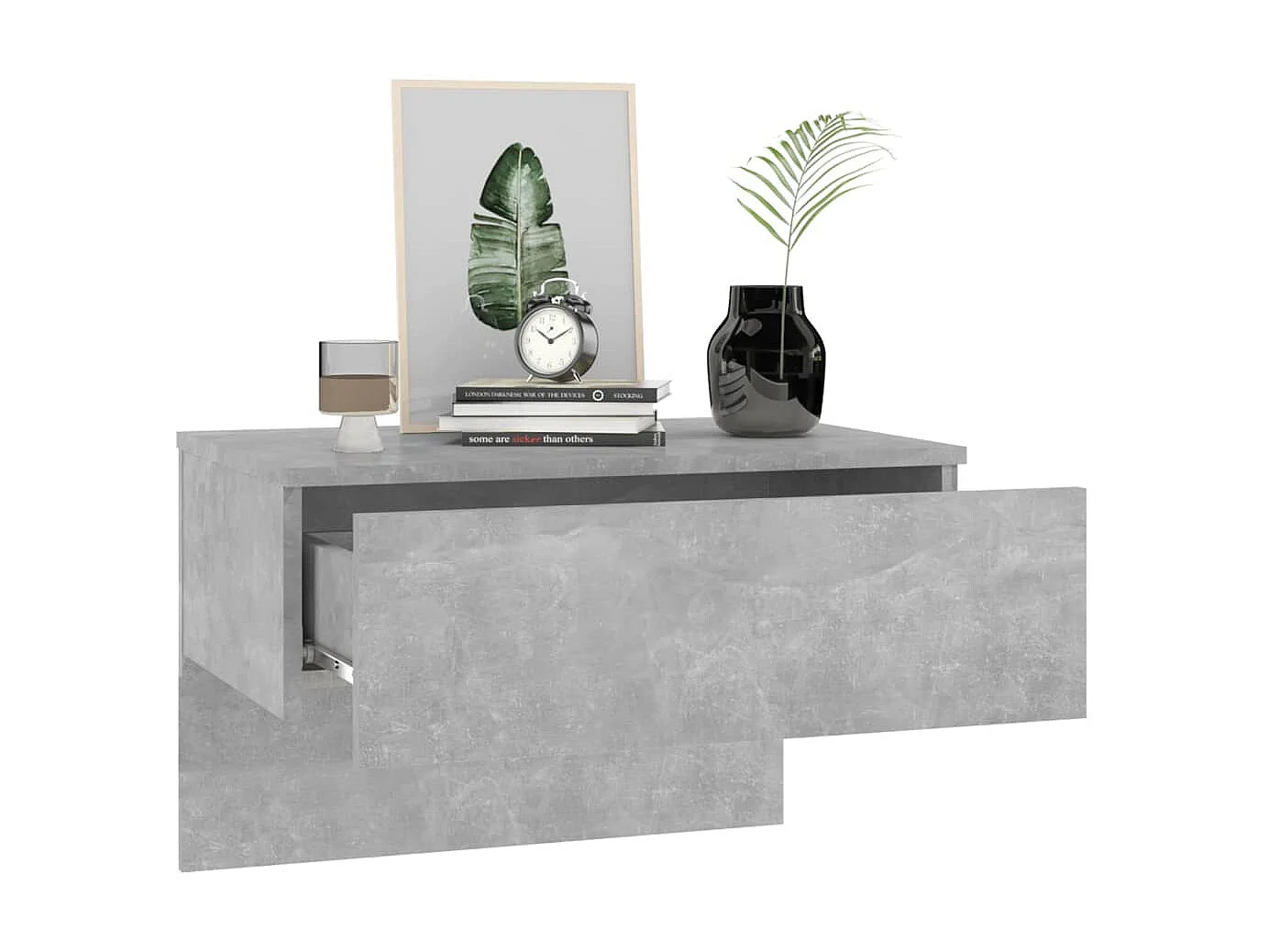 Table de chevet murale Gris béton