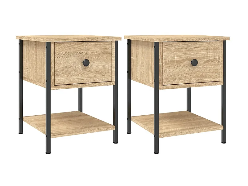 Tables de chevet 2 pcs chêne sonoma 34x35,5x45 cm