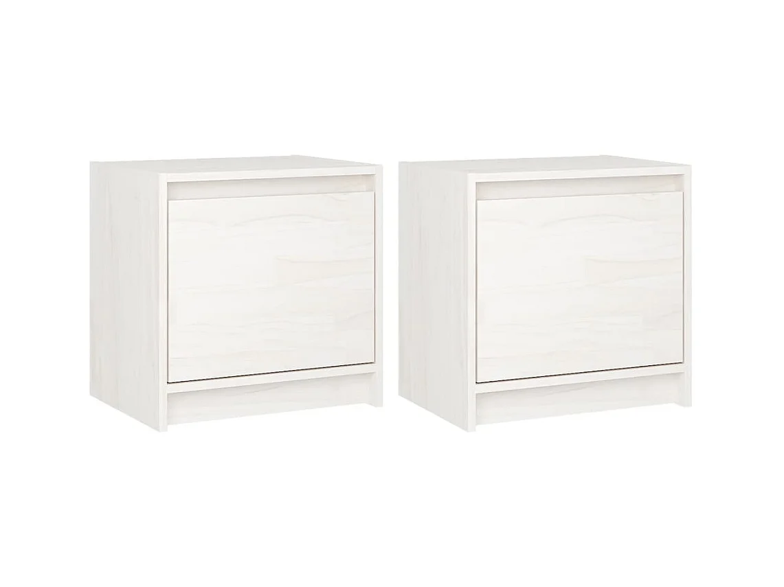 Tables de chevet 2 pcs Blanc 40x30,5x40 cm Bois de pin massif