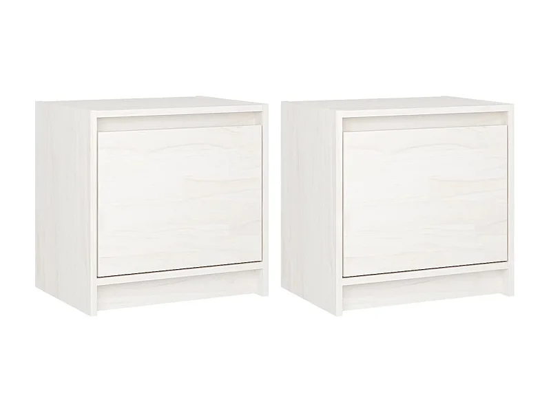 Nachttische 2 Stk. Weiß 40x30,5x40 cm Massives Kiefernholz