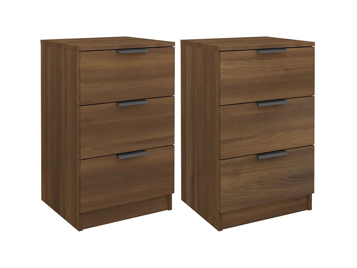 Nachtkastjes 2 stuks Bruin eiken 40x36x65 cm