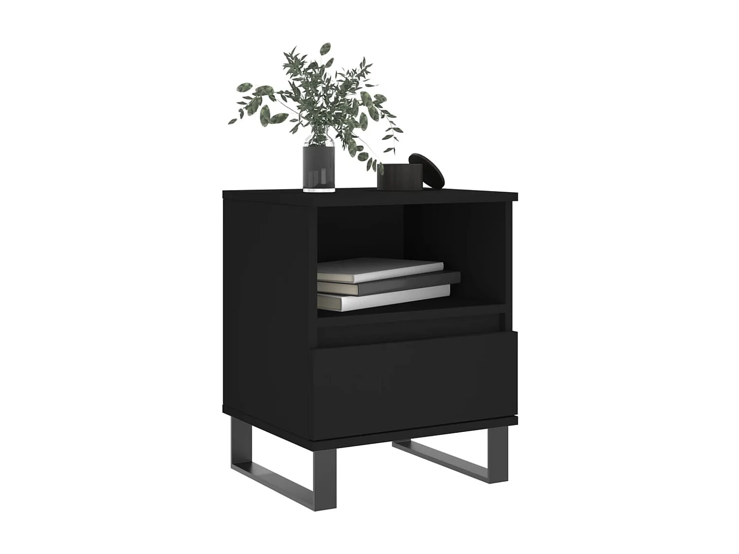 Tables de chevet 2 pcs noir 40x35x50 cm bois d’ingénierie