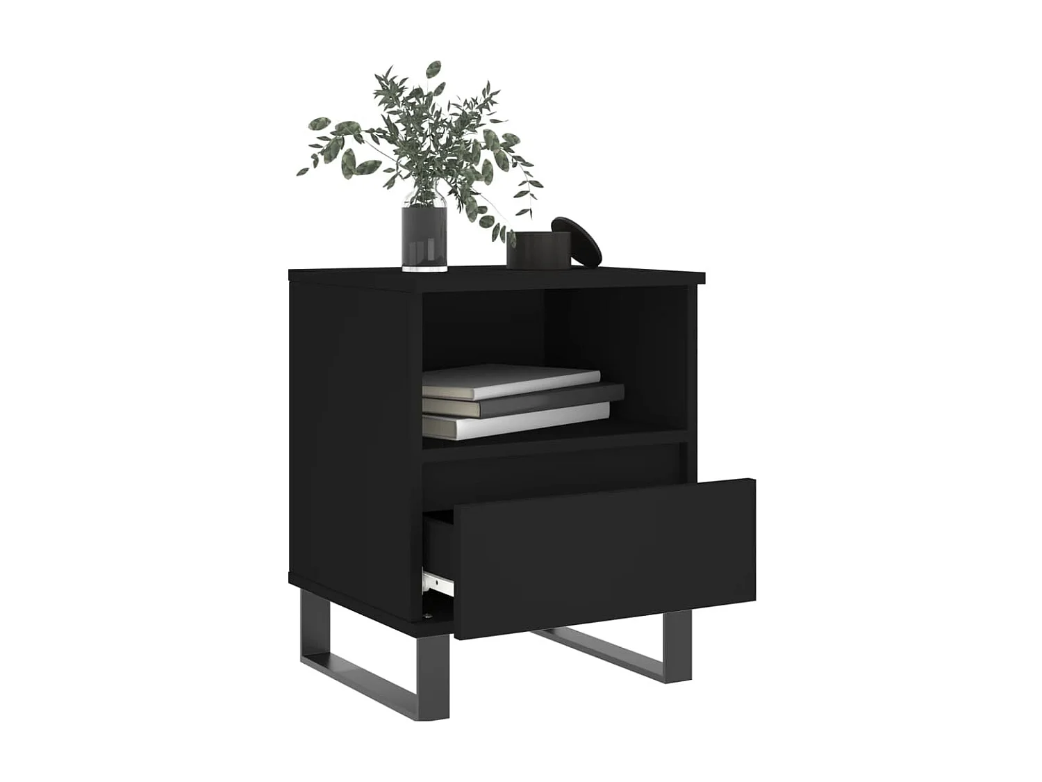 Tables de chevet 2 pcs noir 40x35x50 cm bois d’ingénierie