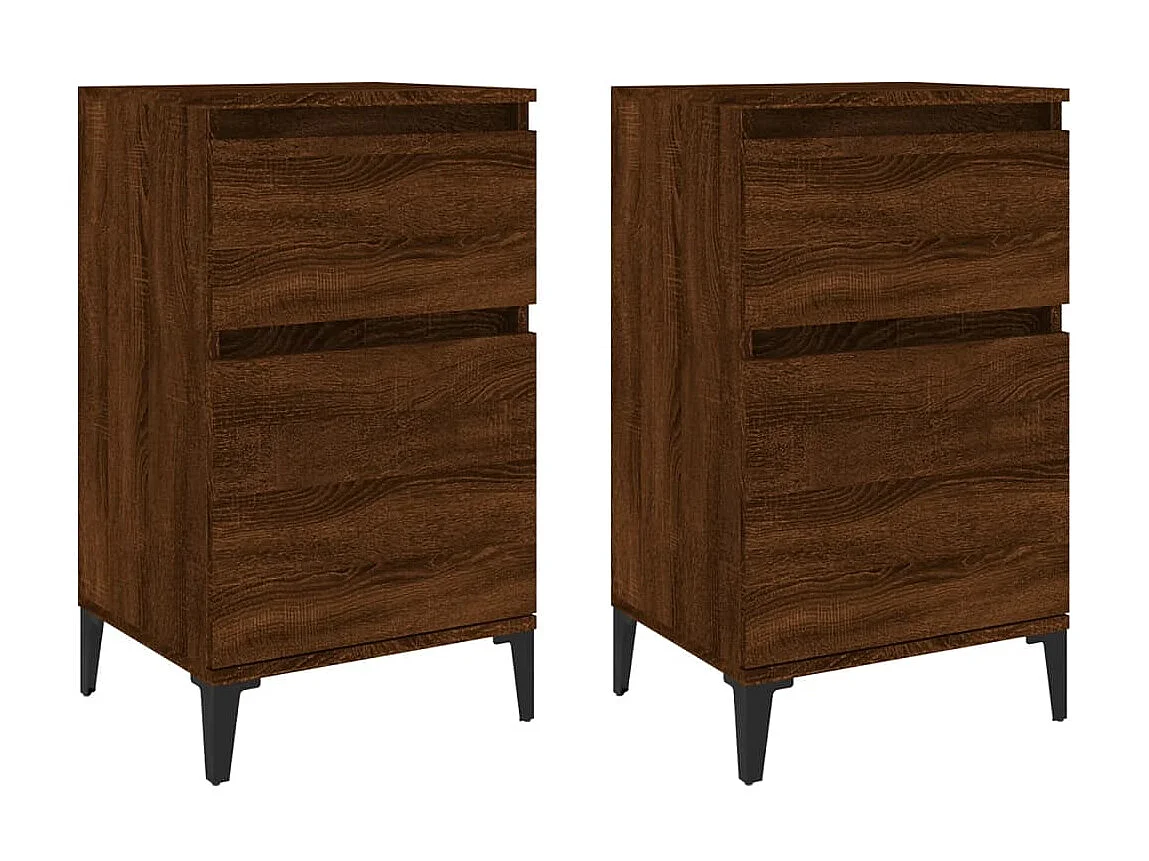 Tables de chevet 2 pcs chêne marron 40x35x70 cm