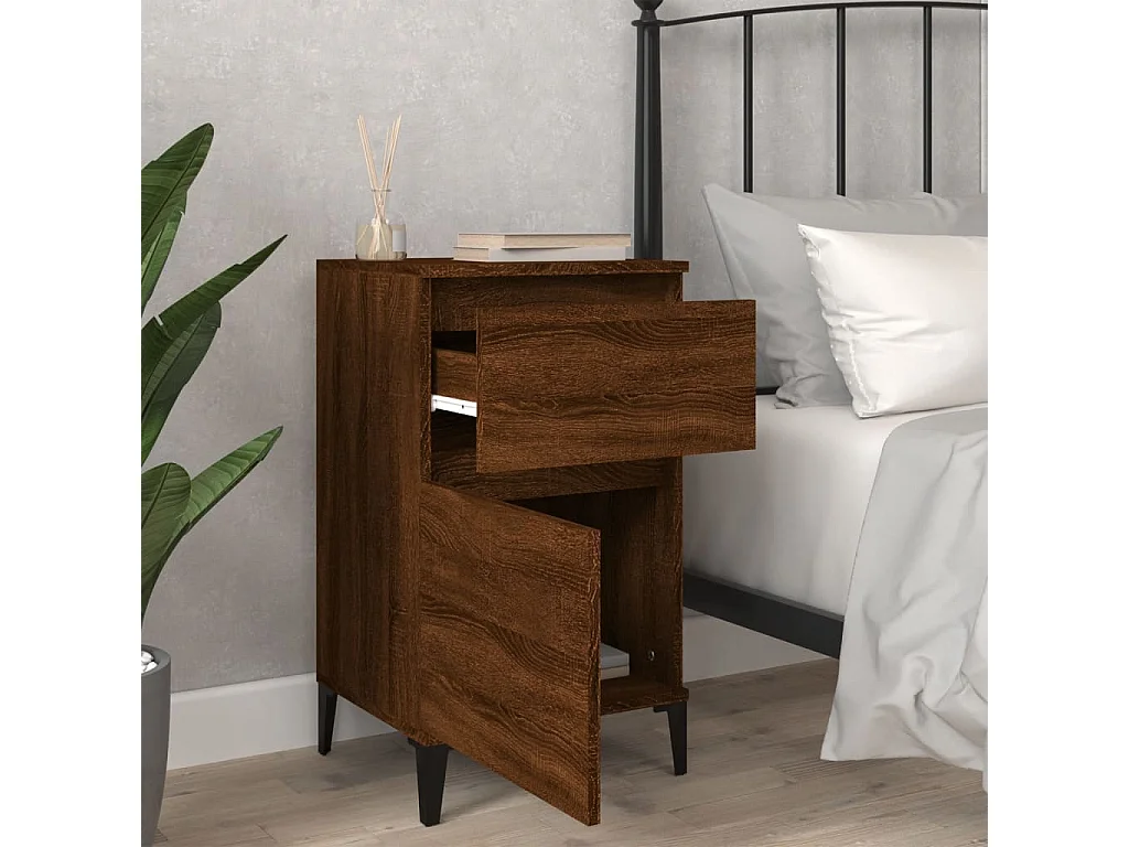 Tables de chevet 2 pcs chêne marron 40x35x70 cm