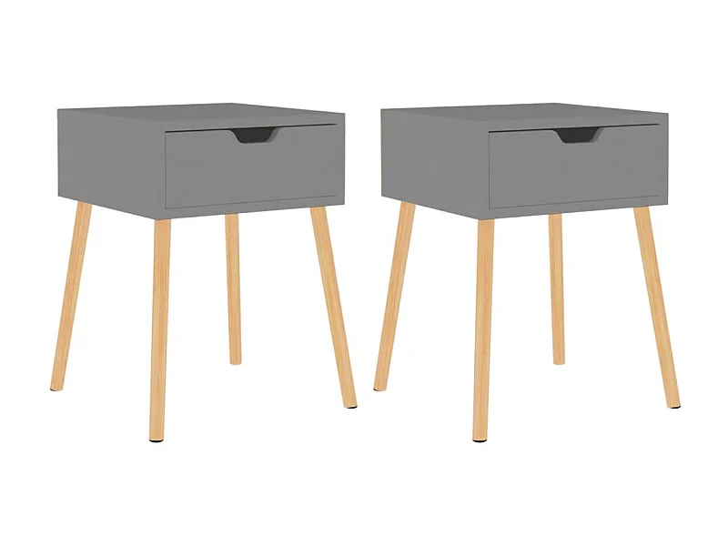 Comodini 2 pz Grigio 40x40x56 cm Truciolato