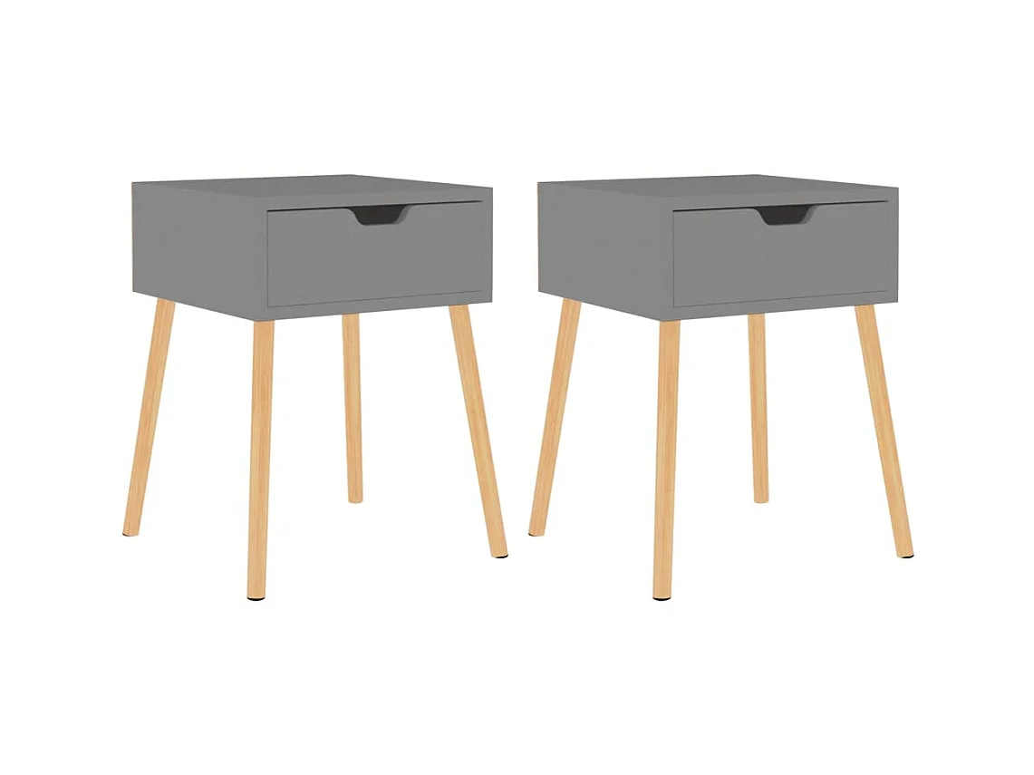 Tables de chevet 2 pcs Gris 40x40x56 cm Aggloméré
