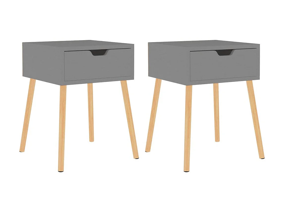 Nachtkastjes 2 stuks Grijs 40x40x56 cm Spaanplaat