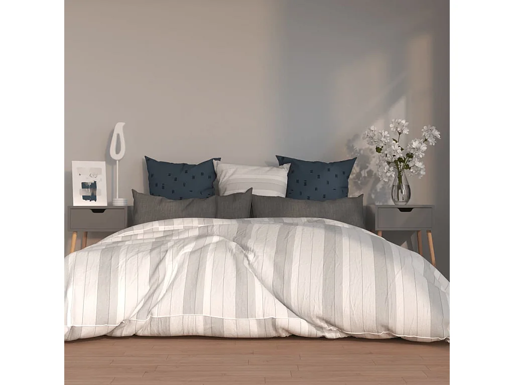 Nachtkastjes 2 stuks Grijs 40x40x56 cm Spaanplaat