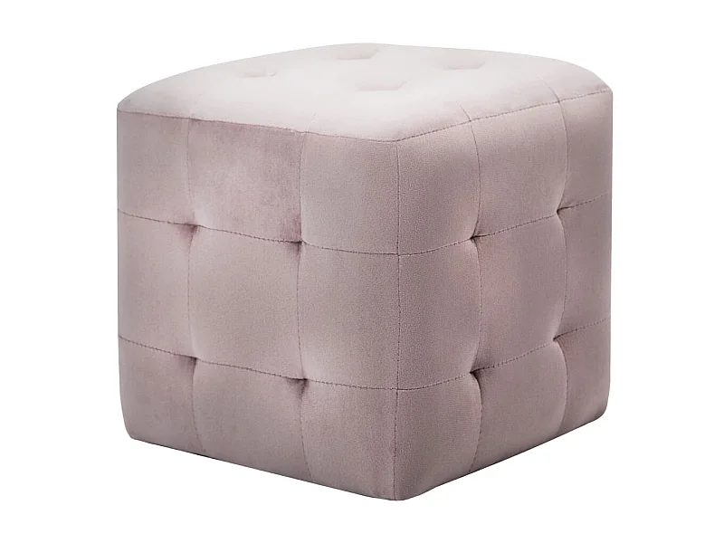 2 uds Mesitas de noche Rosa 30x30x30 cm Tela terciopelo