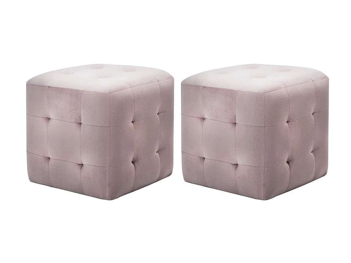 2 pz Comodini Rosa 30x30x30 cm Tessuto in velluto
