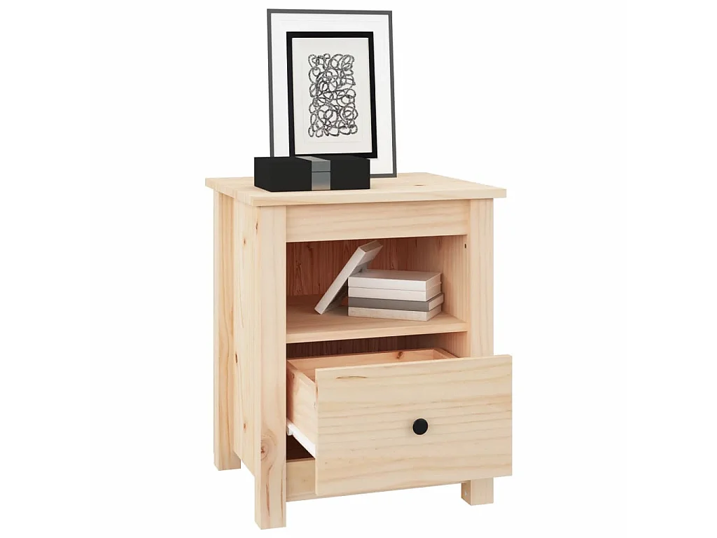 Comodino 40x35x49 cm Legno di pino massiccio