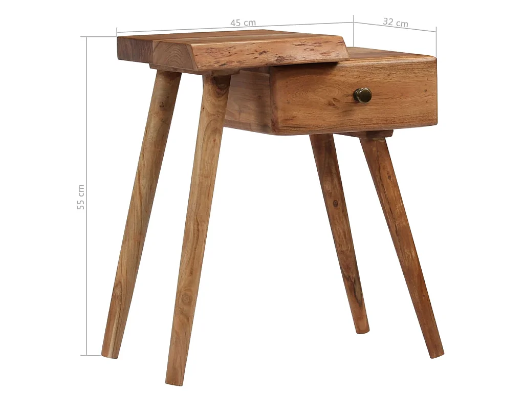 Table de chevet Bois d'acacia massif 45 x 32 x 55 cm