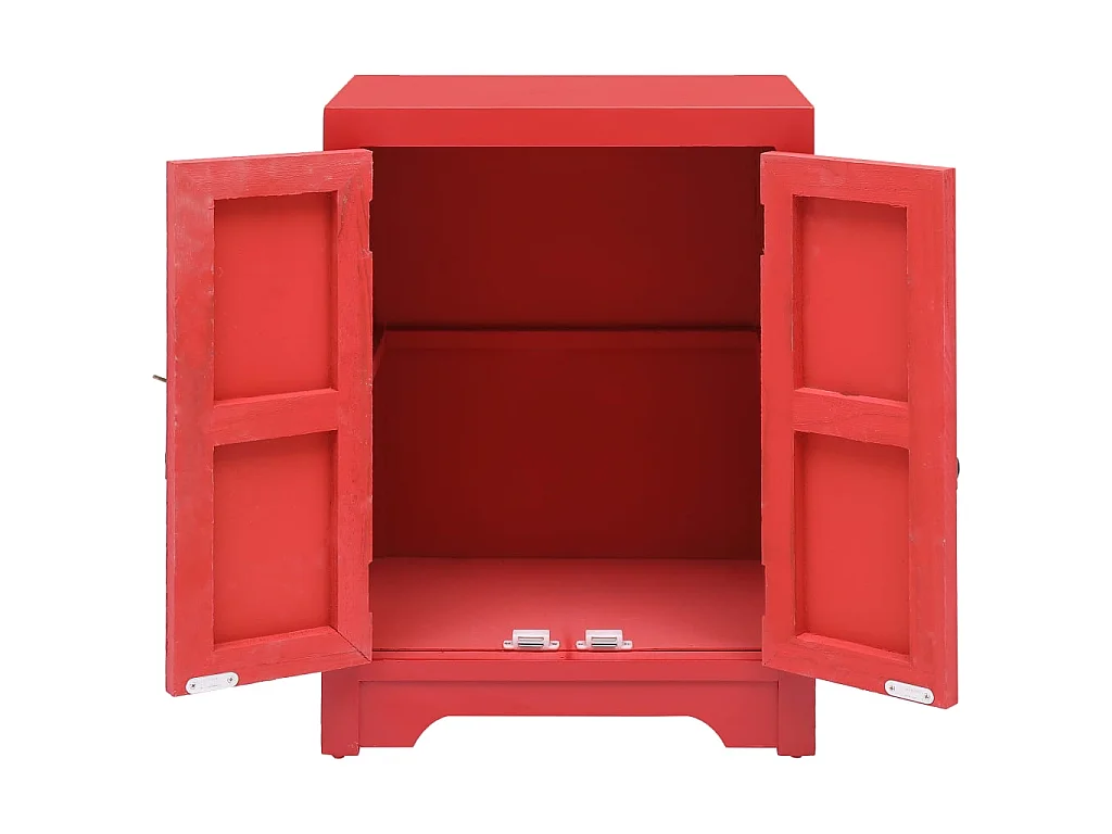 Mesita de noche roja 38 x 28 x 52 cm madera de Paulownia