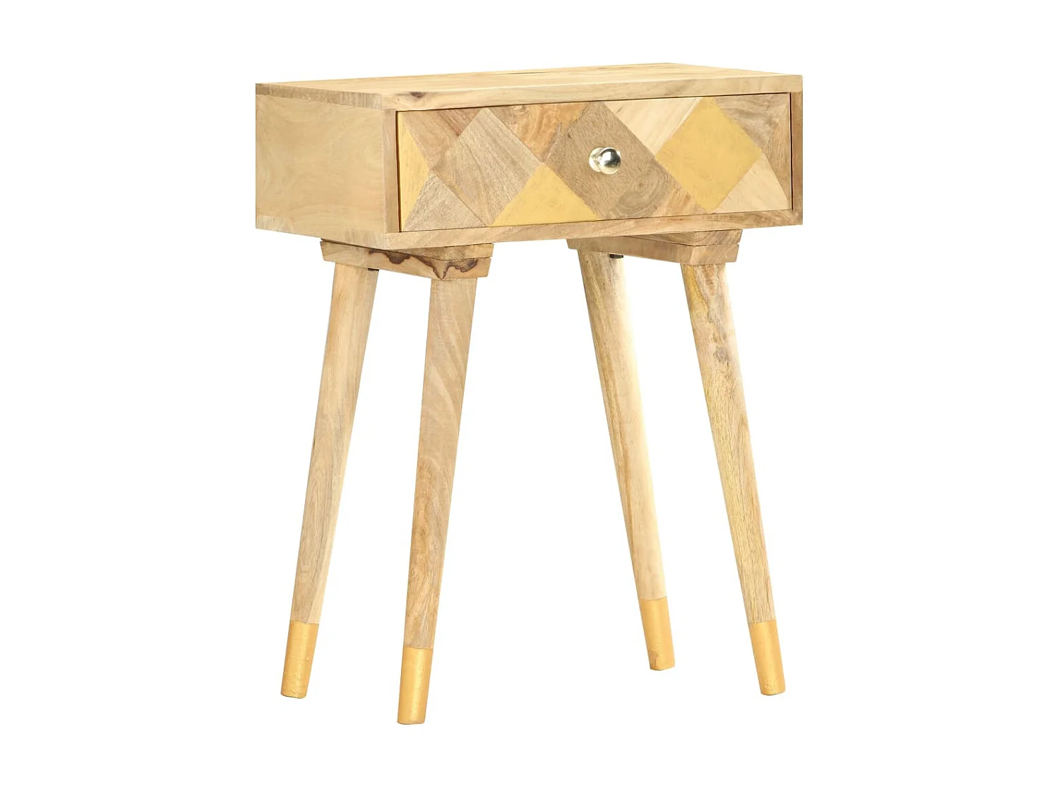 Table de chevet 43 x 30 x 58 cm Bois de manguier massif