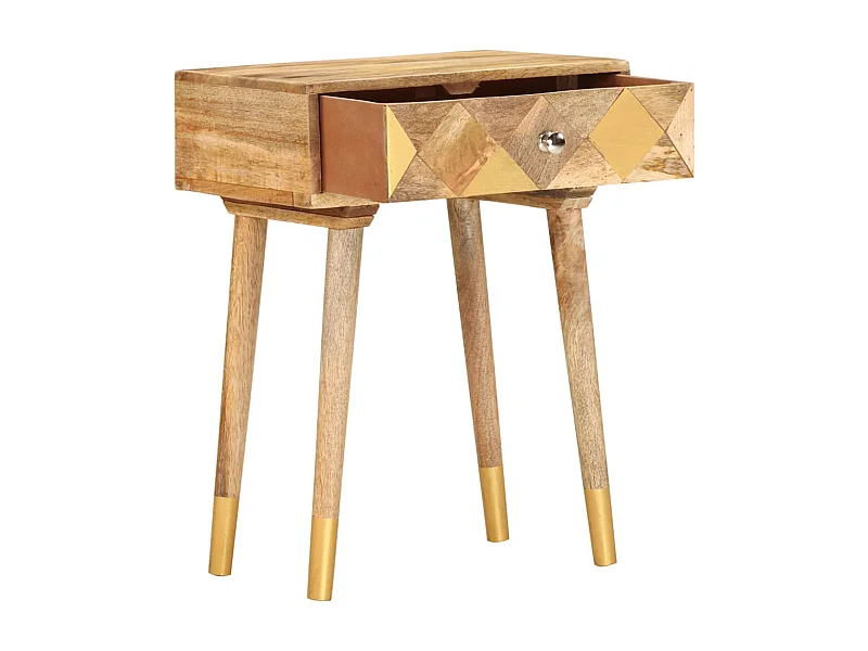 Table de chevet 43 x 30 x 58 cm Bois de manguier massif