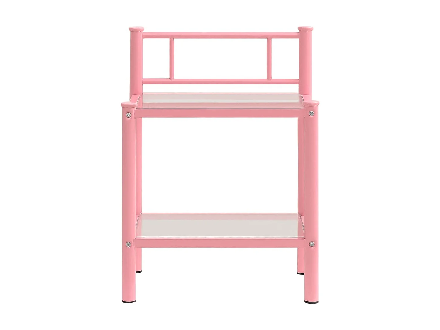 Nachtkastjes 2 stuks Roze en transparant Metaal en glas