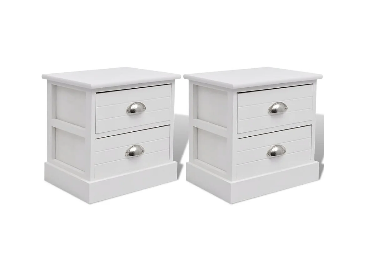 Table de chevet 2 pcs Blanc
