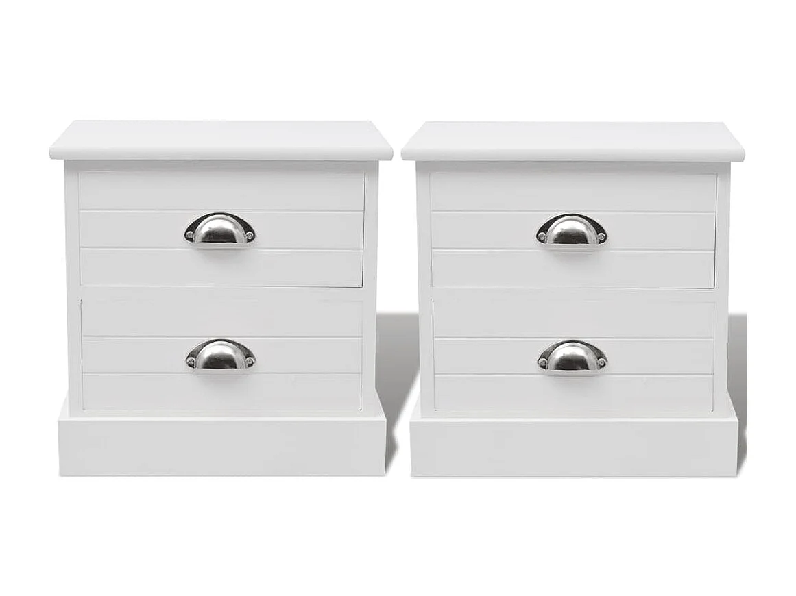 Table de chevet 2 pcs Blanc