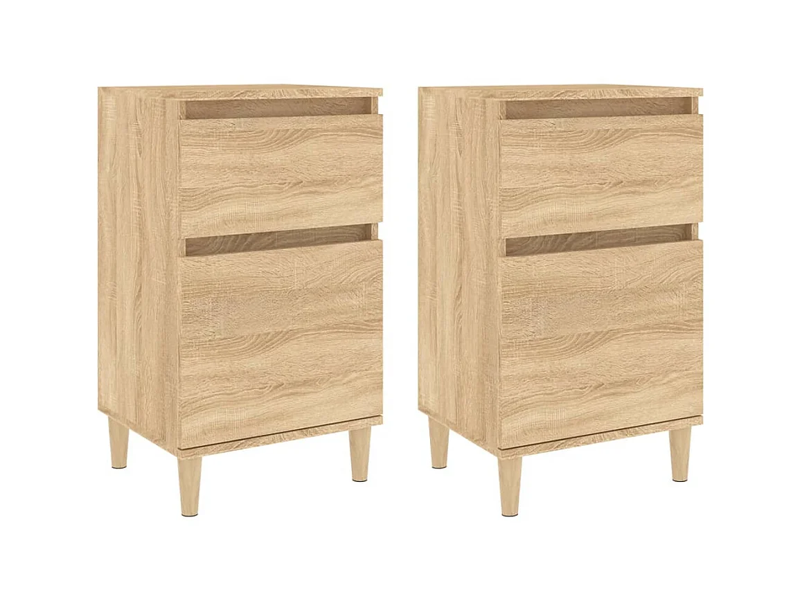 Tables de chevet 2 pcs chêne sonoma 40x35x70 cm